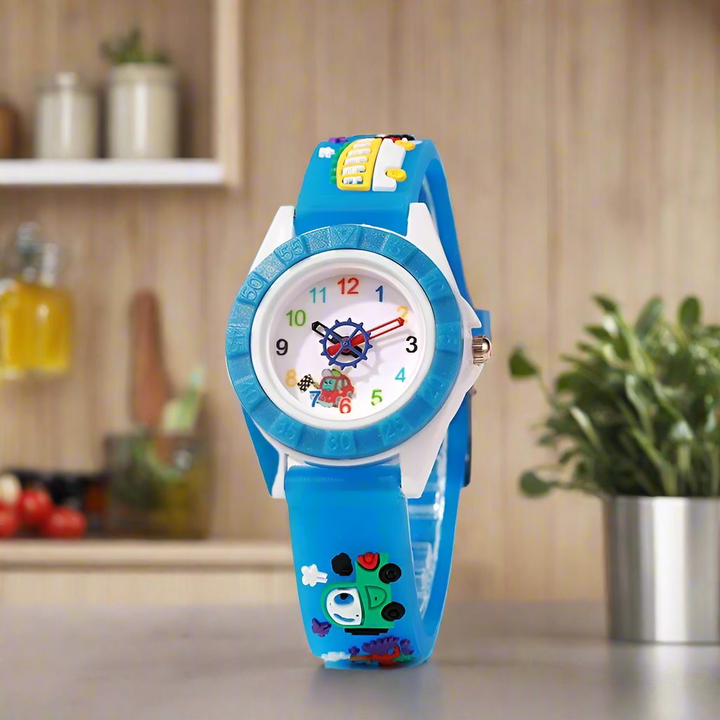 Fun Cartoon Car Themed Kids Watches Cartoon Watches Silicone Quartz Wristwatch Birthday Gift Kid Girl Boy Watch Reloj