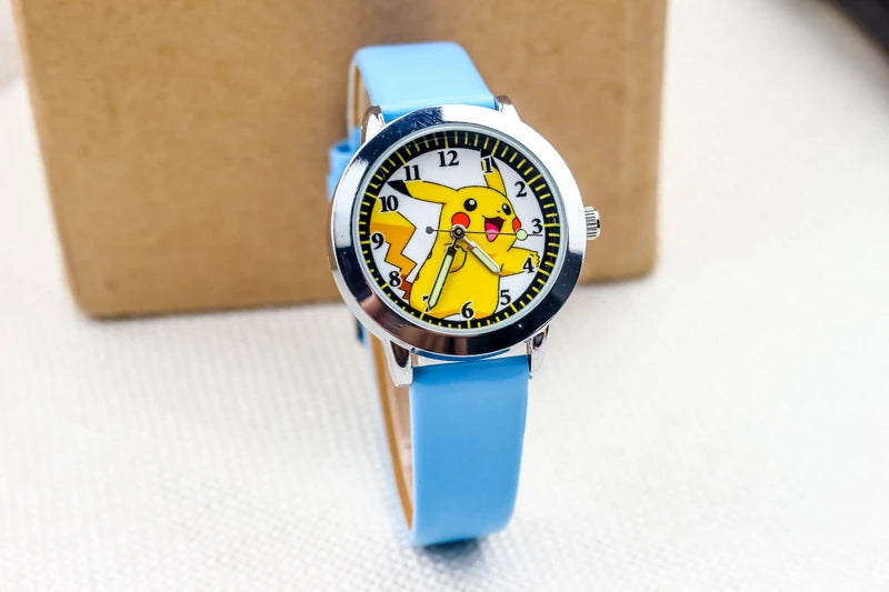 Pokemon children watch Quartz Leather Wrist Watches Clcok men women watches Christmas holiday party gifts Toys