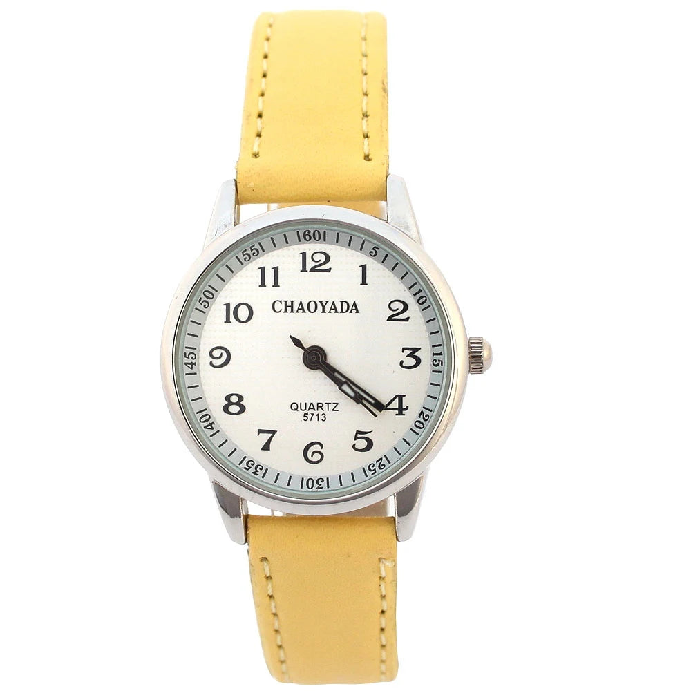 Child Watches Girl Leather Strap Learn Time Kids Watch Students Quartz Wristwatch Casual Fashion Children's Gifts