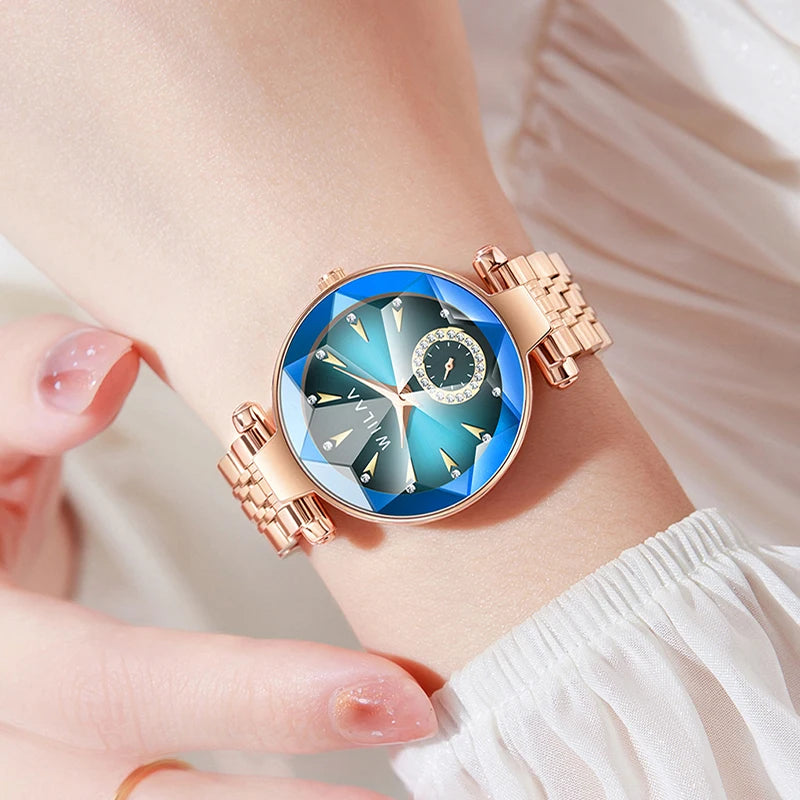 Women Watches For Ladies Wrist Watches Green Stainless Steel Quartz Wristwatches
