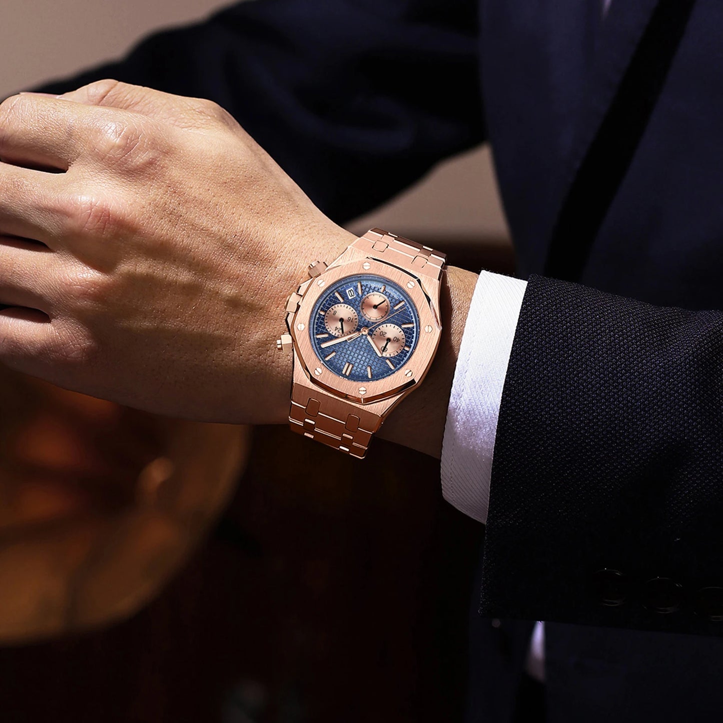 Men's Watches Fine Steel Classic Trend Original Quartz Watch for Man Waterproof Luminous Date Chronograph Fashion Reloj