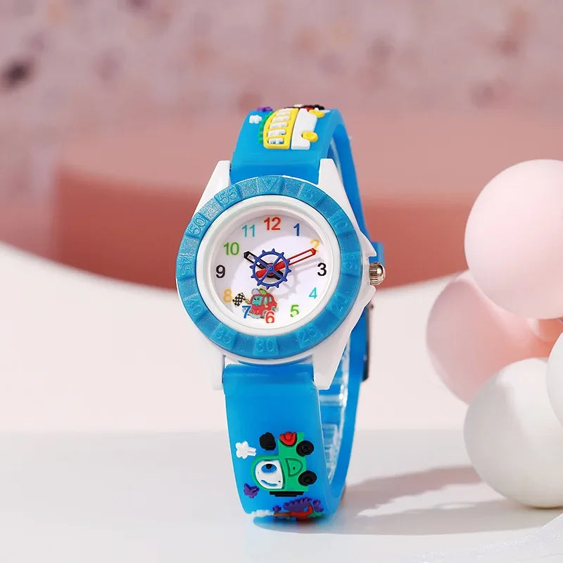 Fun Cartoon Car Themed Kids Watches Cartoon Watches Silicone Quartz Wristwatch Birthday Gift Kid Girl Boy Watch Reloj