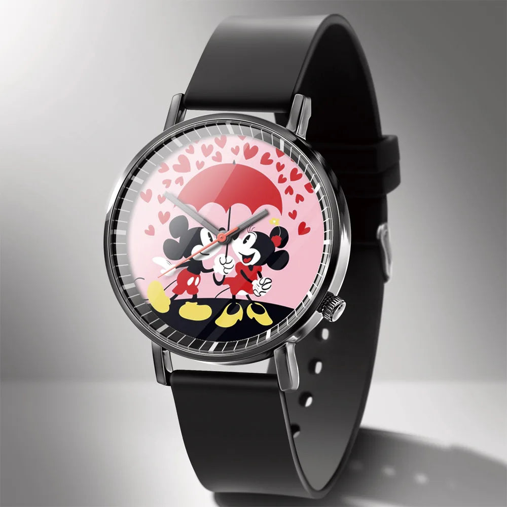 Disney Mickey Minnie Mouse Girl Boy Children's Kids Watch Women Cute Male Female Couple Wrist Watches Birthday Gifts