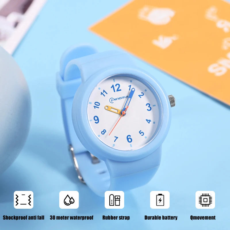 3-12 Year Old Children's Watch Fashion Simple Sports Comfortable Waterproof High Boys Girls Quality Quartz Watches