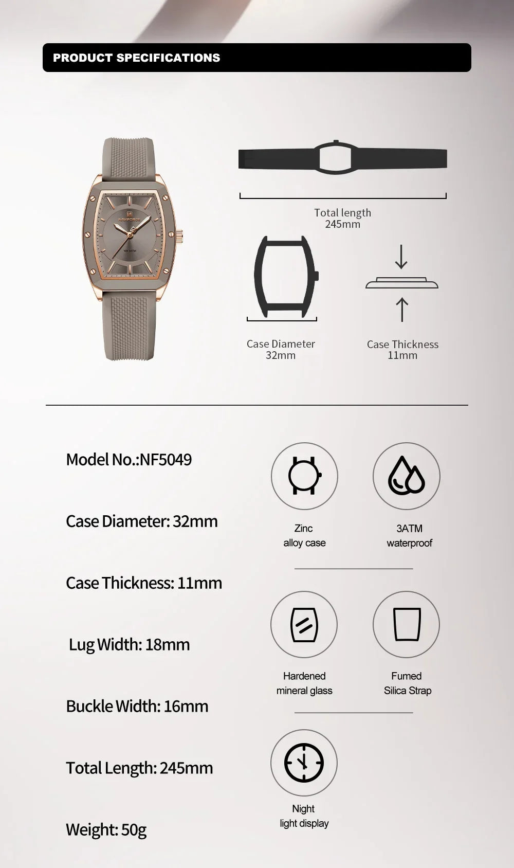 Women Quartz Watches Silicone Strap Student Sports Watch Big Dial Simple Tonneau Waterproof Wristwatches