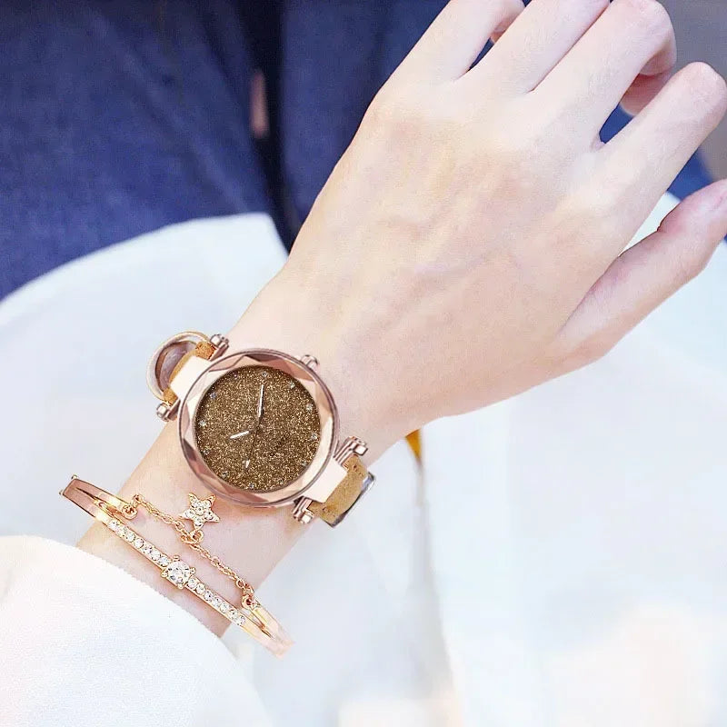 Luxury Rhinestone Bracelet Watch Women Starry Sky Watches Ladies Wristwatch Relogio Feminino Reloj Mujer Montre Femme Clock