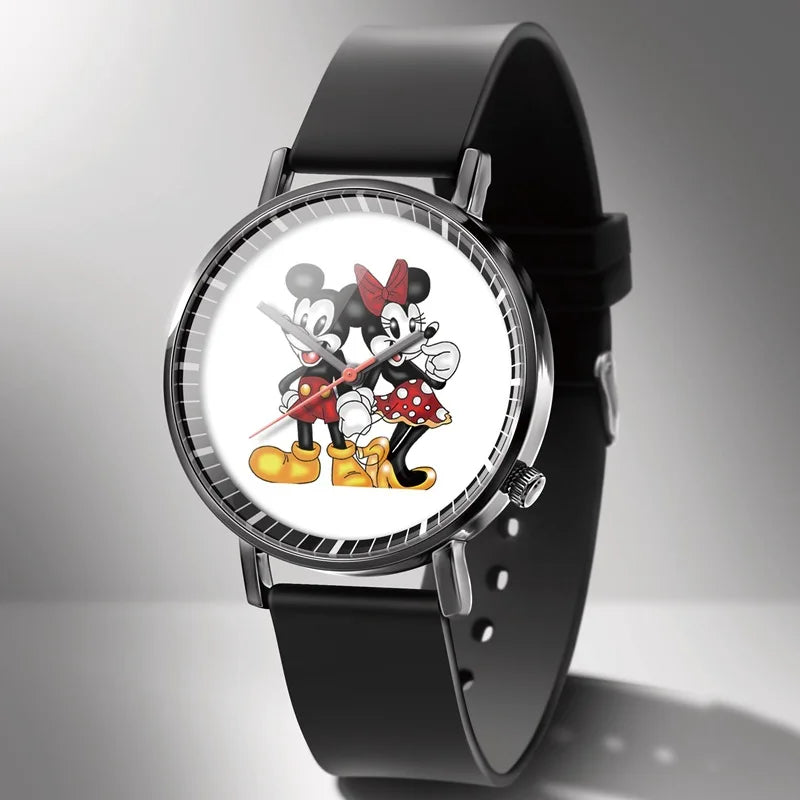 Disney Mickey Minnie Mouse Girl Boy Children's Kids Watch Women Cute Male Female Couple Wrist Watches Birthday Gifts