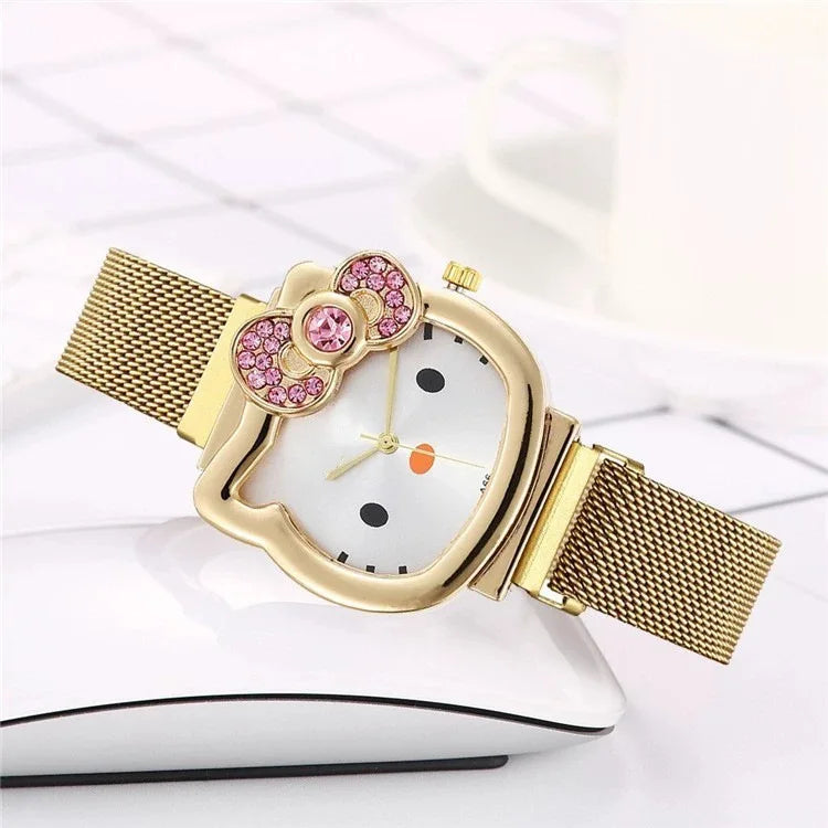 NewestSanrio Watch Hello Kitty Casual Advanced Sense WristWatch Kid Gifts for Couple Student Watches Couple Style Quartz Wristwatch
