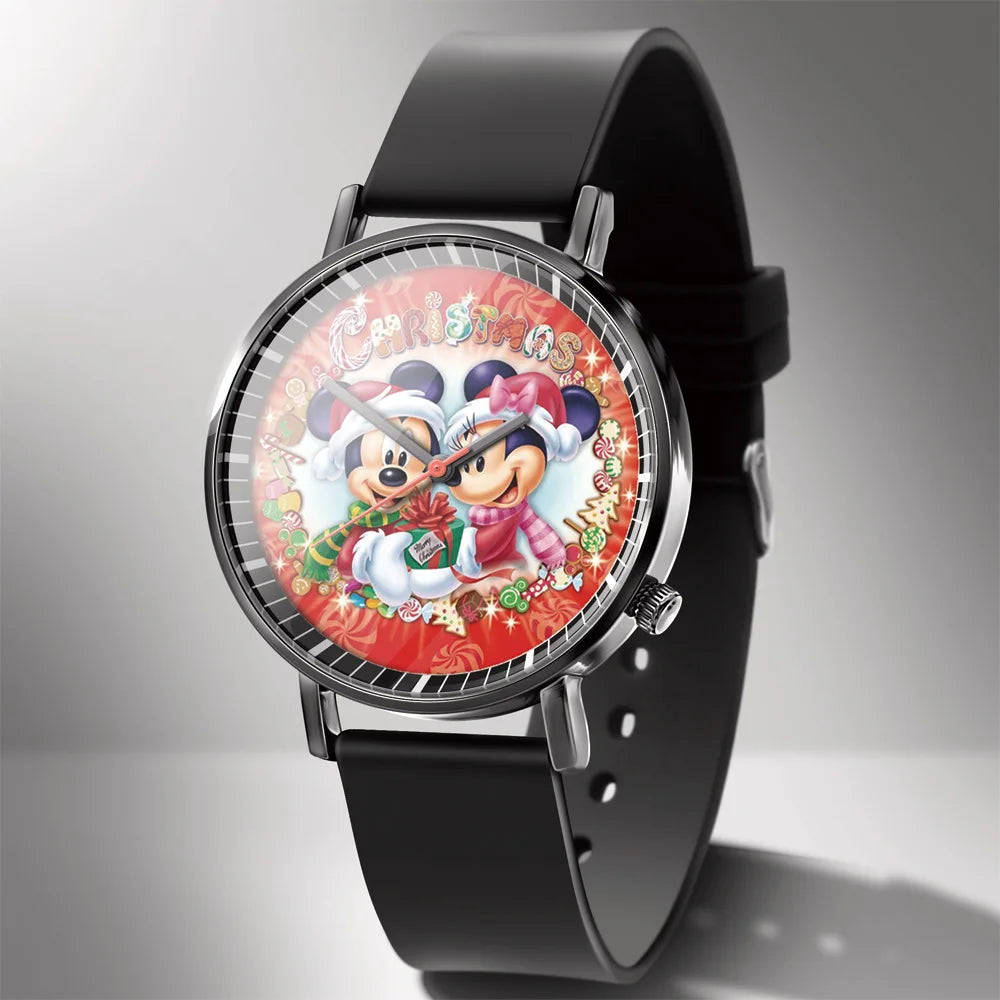Disney Mickey Minnie Mouse Girl Boy Children's Kids Watch Women Cute Male Female Couple Wrist Watches Birthday Gifts