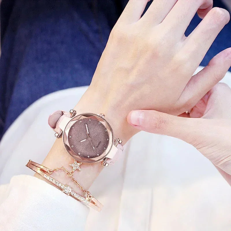 Luxury Rhinestone Bracelet Watch Women Starry Sky Watches Ladies Wristwatch Relogio Feminino Reloj Mujer Montre Femme Clock