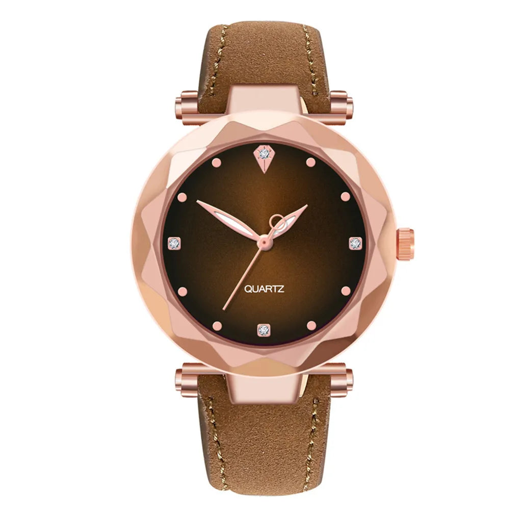 Luxury Watch For Women Leather Quartz Watch Women'S Watch Stainless Steel Dial Casual Bracelet Watch Women'S Date Watch