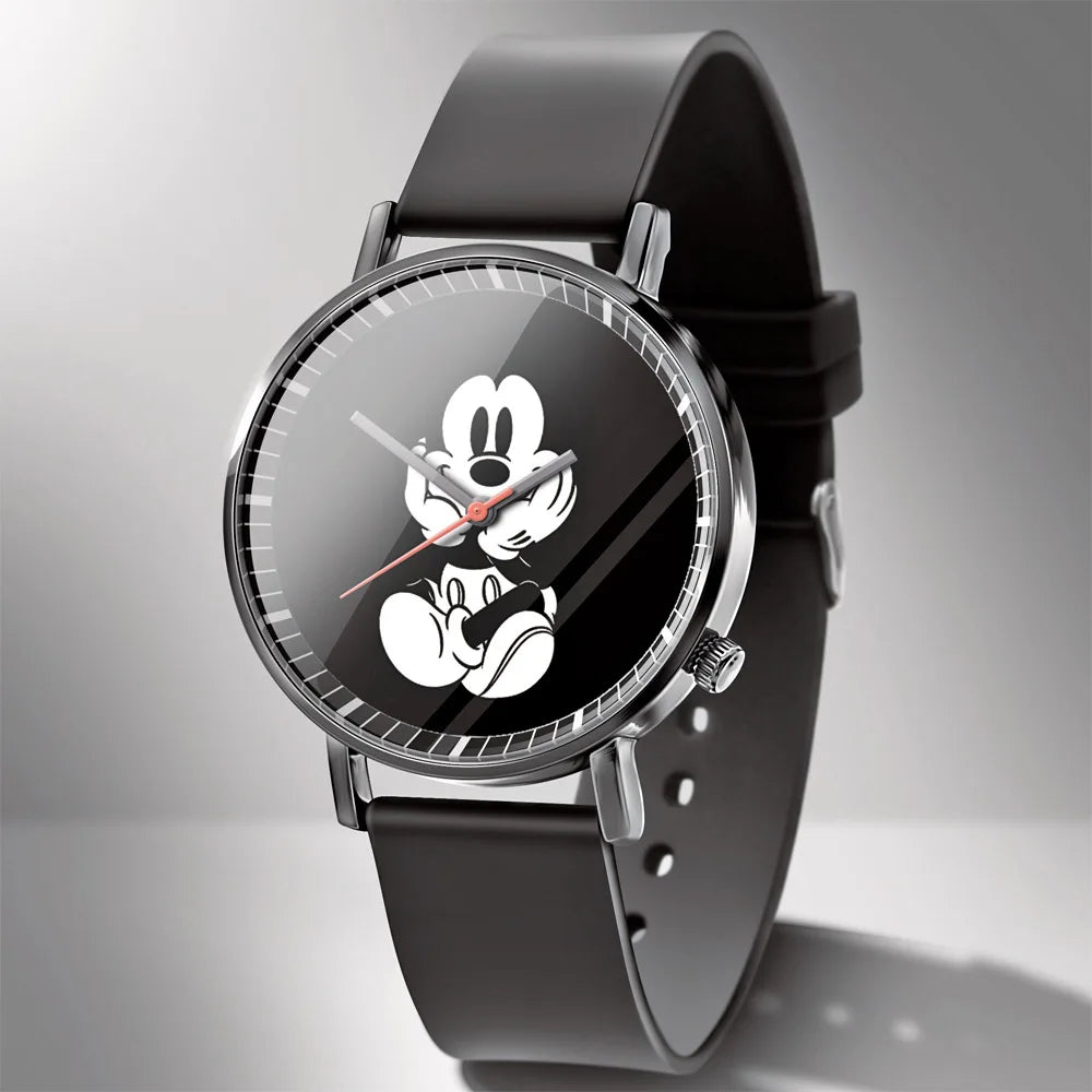 Disney Mickey Minnie Mouse Girl Boy Children's Kids Watch Women Cute Male Female Couple Wrist Watches Birthday Gifts