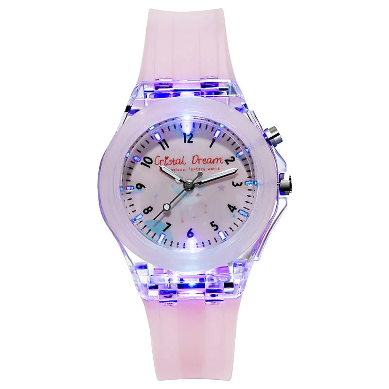 New Sport Kid Watches For Girls Boys Gift Personality Clock Easy Read Children Silicone Flash Quartz Wristwatches Reloj Infantil