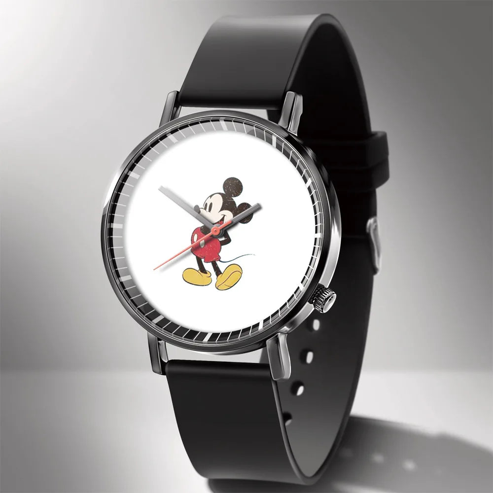 Disney Mickey Minnie Mouse Girl Boy Children's Kids Watch Women Cute Male Female Couple Wrist Watches Birthday Gifts