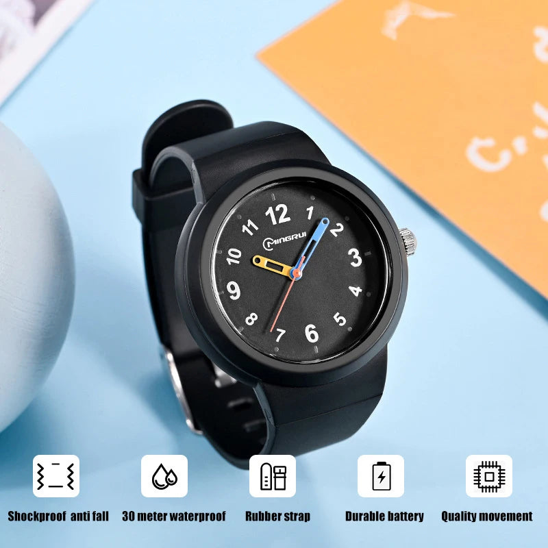3-12 Year Old Children's Watch Fashion Simple Sports Comfortable Waterproof High Boys Girls Quality Quartz Watches