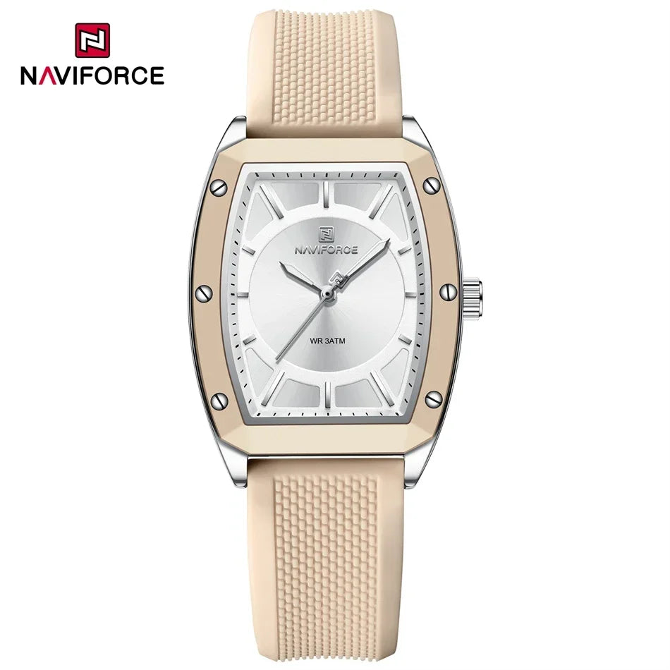 Women Quartz Watches Silicone Strap Student Sports Watch Big Dial Simple Tonneau Waterproof Wristwatches
