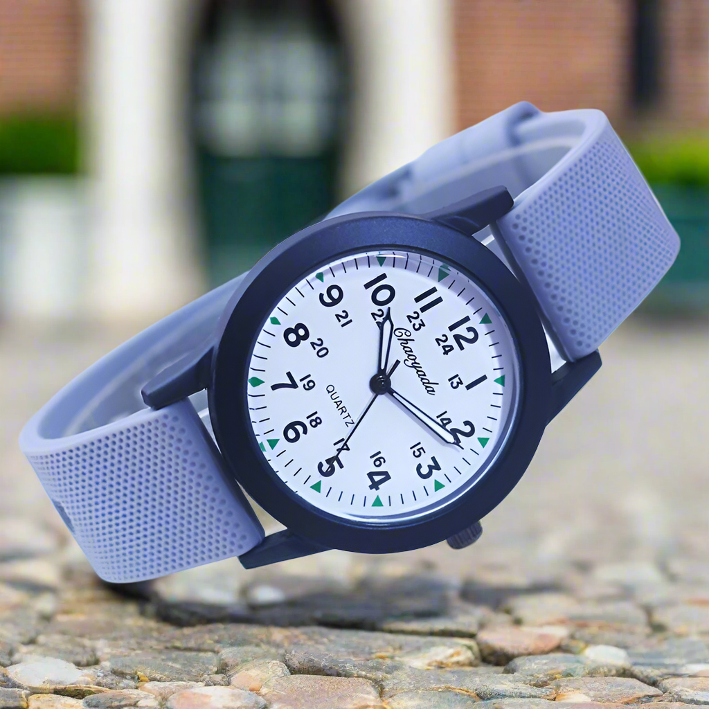 New Style Children Boys Girls Simple 24 Hours Luminous Hands Sports Silicone Strap Watches Jelly Colors Quartz Wristwatches
