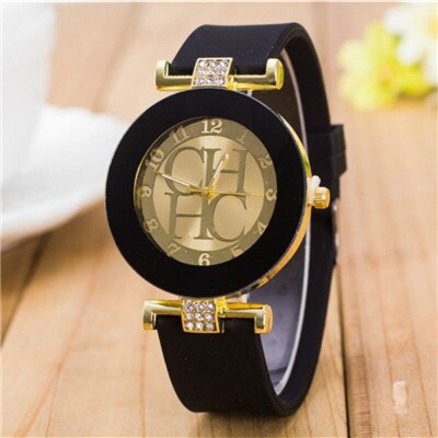 Leather Brand Geneva Casual Quartz Watch Women Crystal Silicone Watches Relogio Feminino Wrist Watch