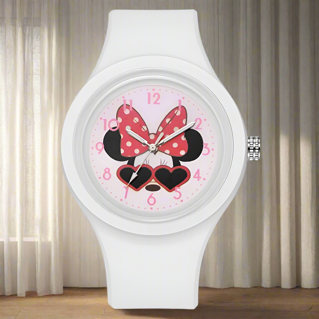 Disney Minnie Mouse Children Watch Mickey Minnie Mouse Anime Figure Watches Children Cartoon Quartz Watches for Girls Gifts