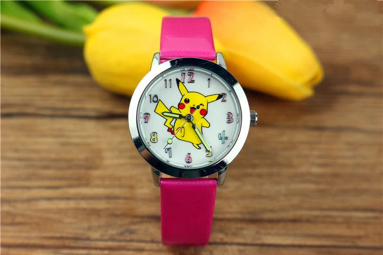 Pokemon children watch Quartz Leather Wrist Watches Clcok men women watches Christmas holiday party gifts  Toys