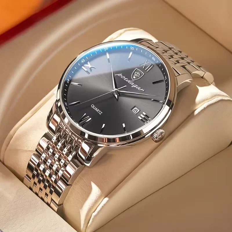 Luxury Sports Men's Wristwatch Stainless Steel Waterproof Date Man Watch High Quality Casual Fashion Quartz Men Watches poedagar