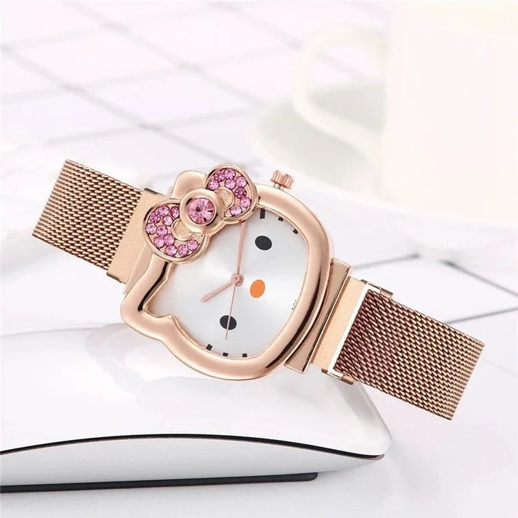 NewestSanrio Watch Hello Kitty Casual Advanced Sense WristWatch Kid Gifts for Couple Student Watches Couple Style Quartz Wristwatch