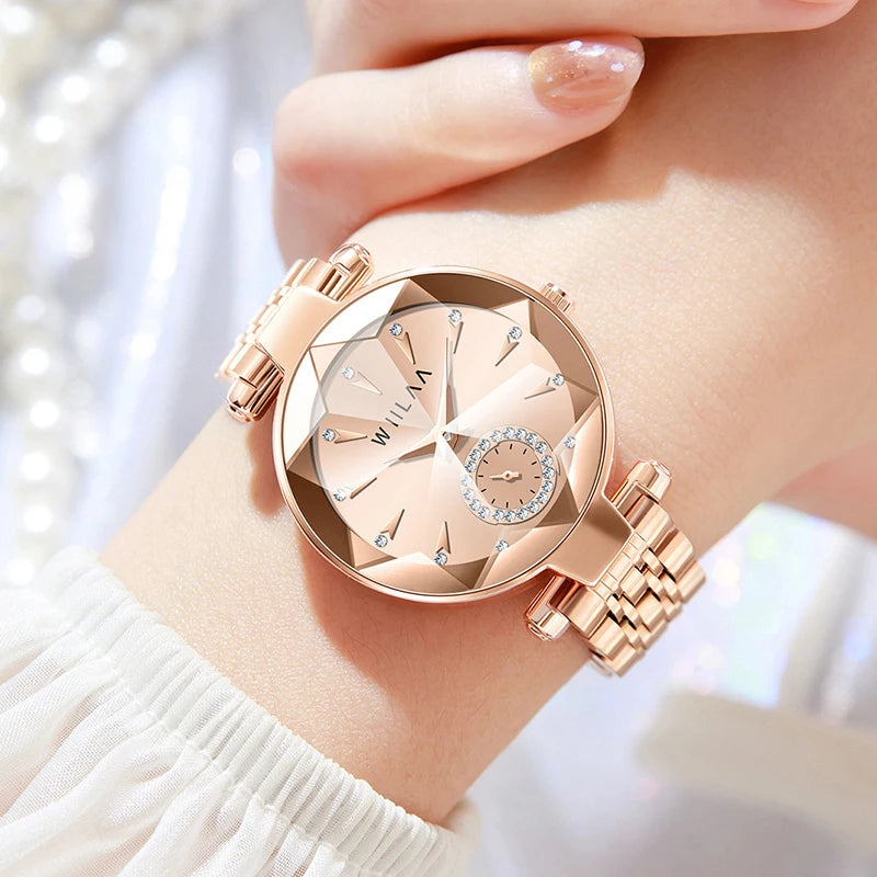 Women Watches For Ladies Wrist Watches Green Stainless Steel Quartz Wristwatches