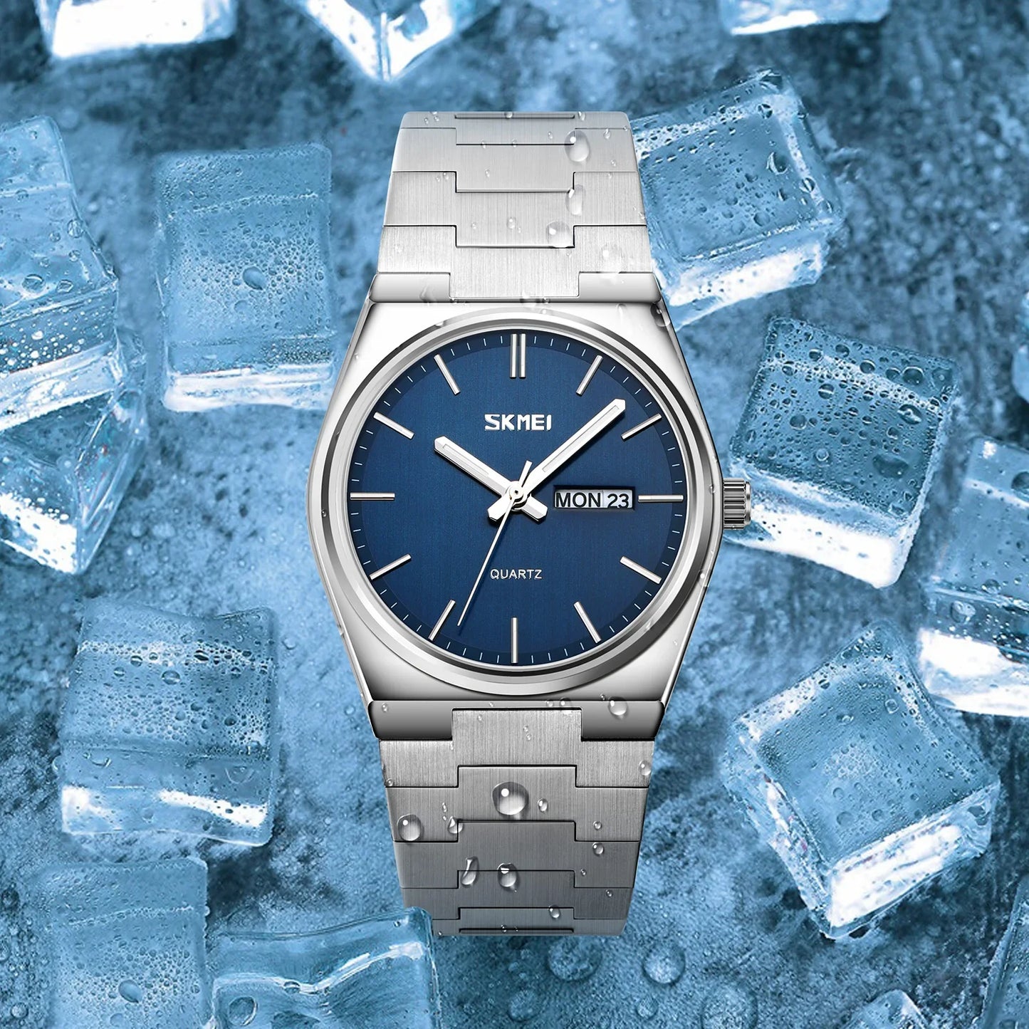 Mens Waterproof Business Wristwatches Man reloj hombre  Casual Quartz Clock Male Full Steel Time Week Sports Watch