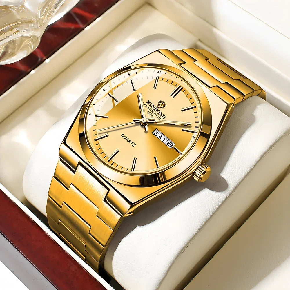 Casual Business Fashion Quartz Wristwatches Gold Movement Clock Men Luxury Watch Automatic Watches Mens Gifts