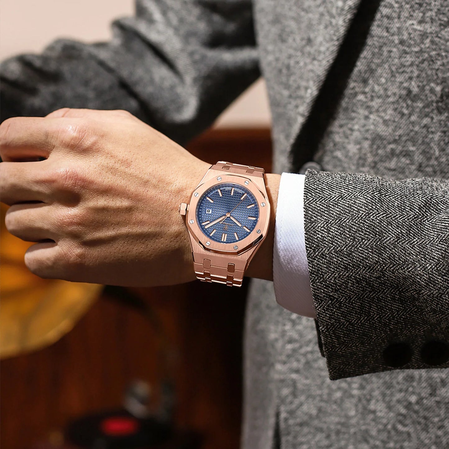 Men's Watches Fine Steel Classic Trend Original Quartz Watch for Man Waterproof Luminous Date Chronograph Fashion Reloj