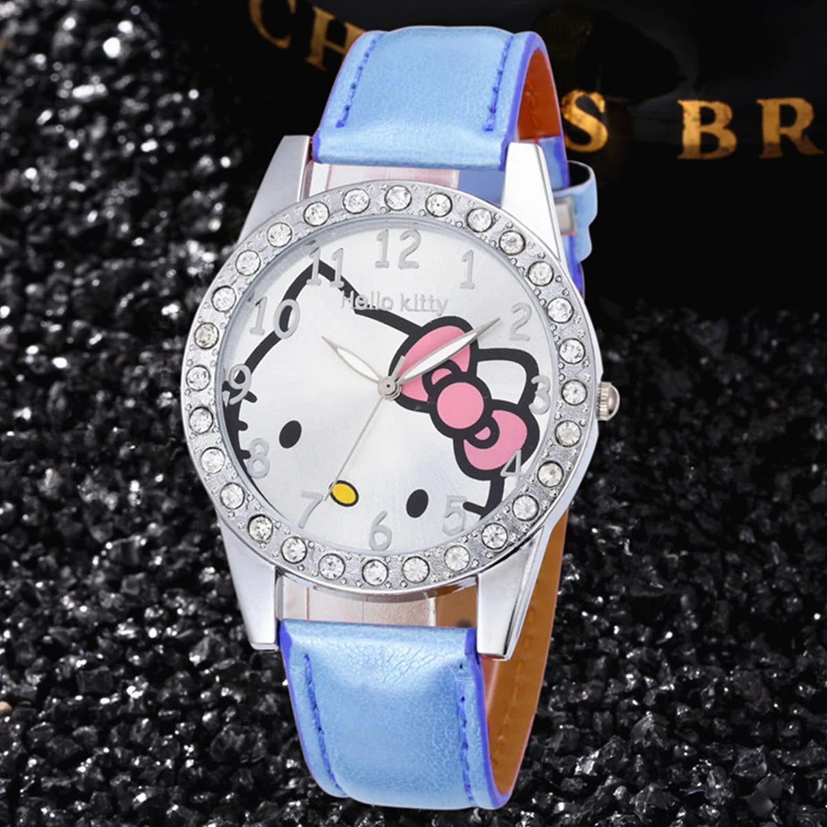 Lovely Cartoon Girls Kids Watches Women Fashion Rhinestone Children's Quartz Watches Casual Leather Band Wristwatch Clock Gifts