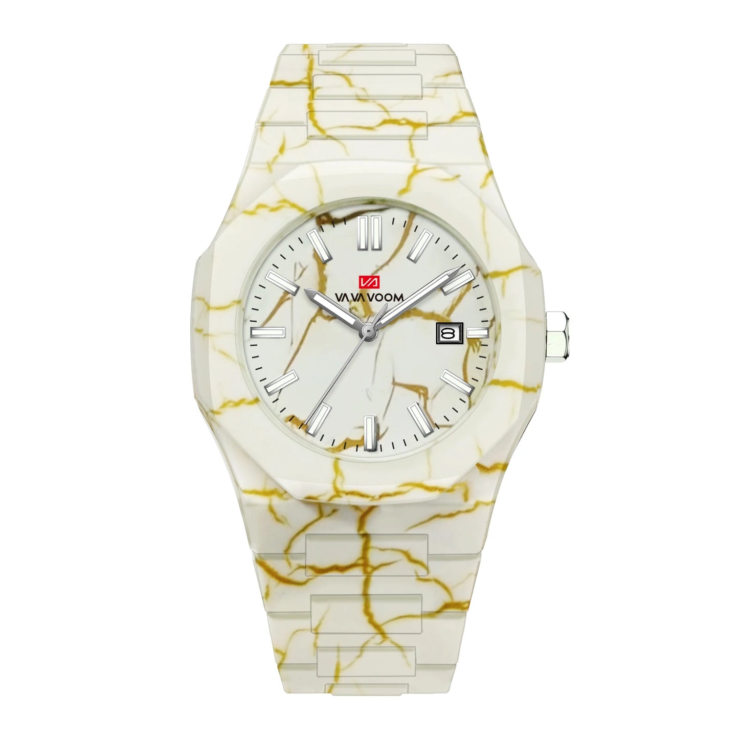 Business Mens Watch  Original Quartz Movement 40mm Marble Pattern Dial Luxury Night Light Sports Wrist Watch