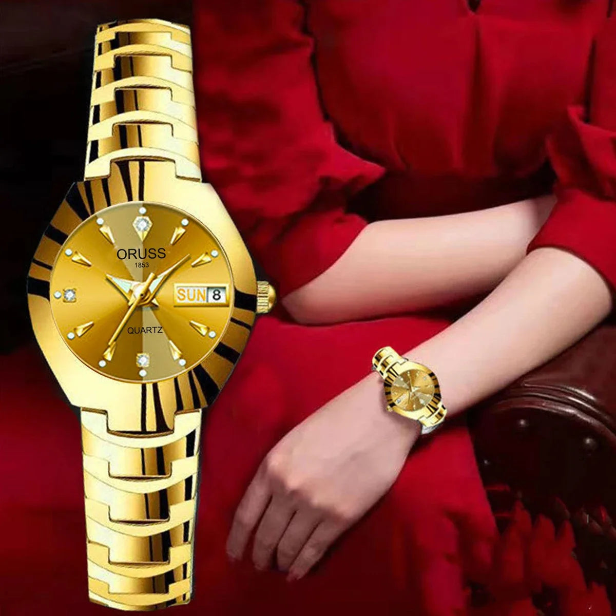 Casual Womens Quartz Watches Luxury Fashion Wristwatch Stainless Steel Date Week 30M Waterproof Womens Wristwatch
