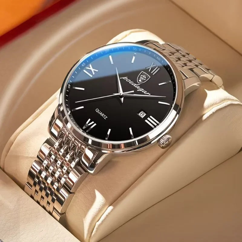 Luxury Sports Men's Wristwatch Stainless Steel Waterproof Date Man Watch High Quality Casual Fashion Quartz Men Watches poedagar