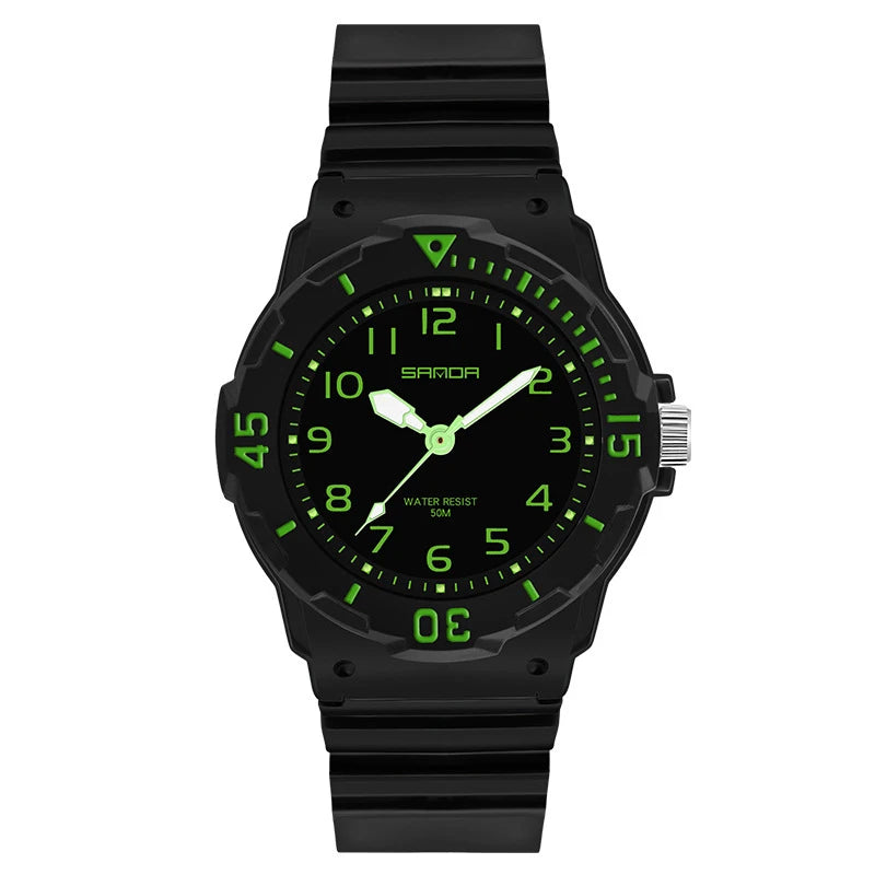 Kids Watch Fashion Trend Outdoor Sports Fresh 50M Waterproof PU Soft Female Middle School Student Youth Clock Watches