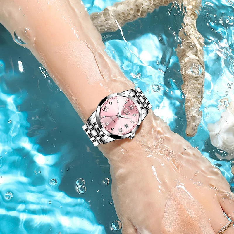 Nordic Simple Style Quartz Movement Women's Wristwatch Fashion Stainless Steel Bracelet Belt Woman Watch LIGE Elegant Ultrathin