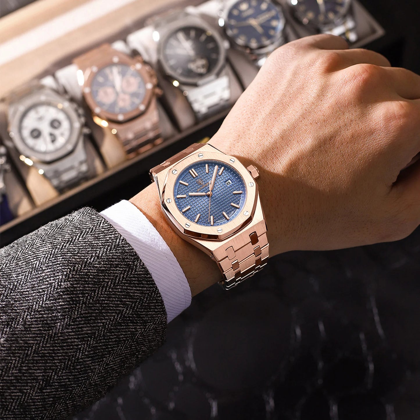Men's Watches Fine Steel Classic Trend Original Quartz Watch for Man Waterproof Luminous Date Chronograph Fashion Reloj