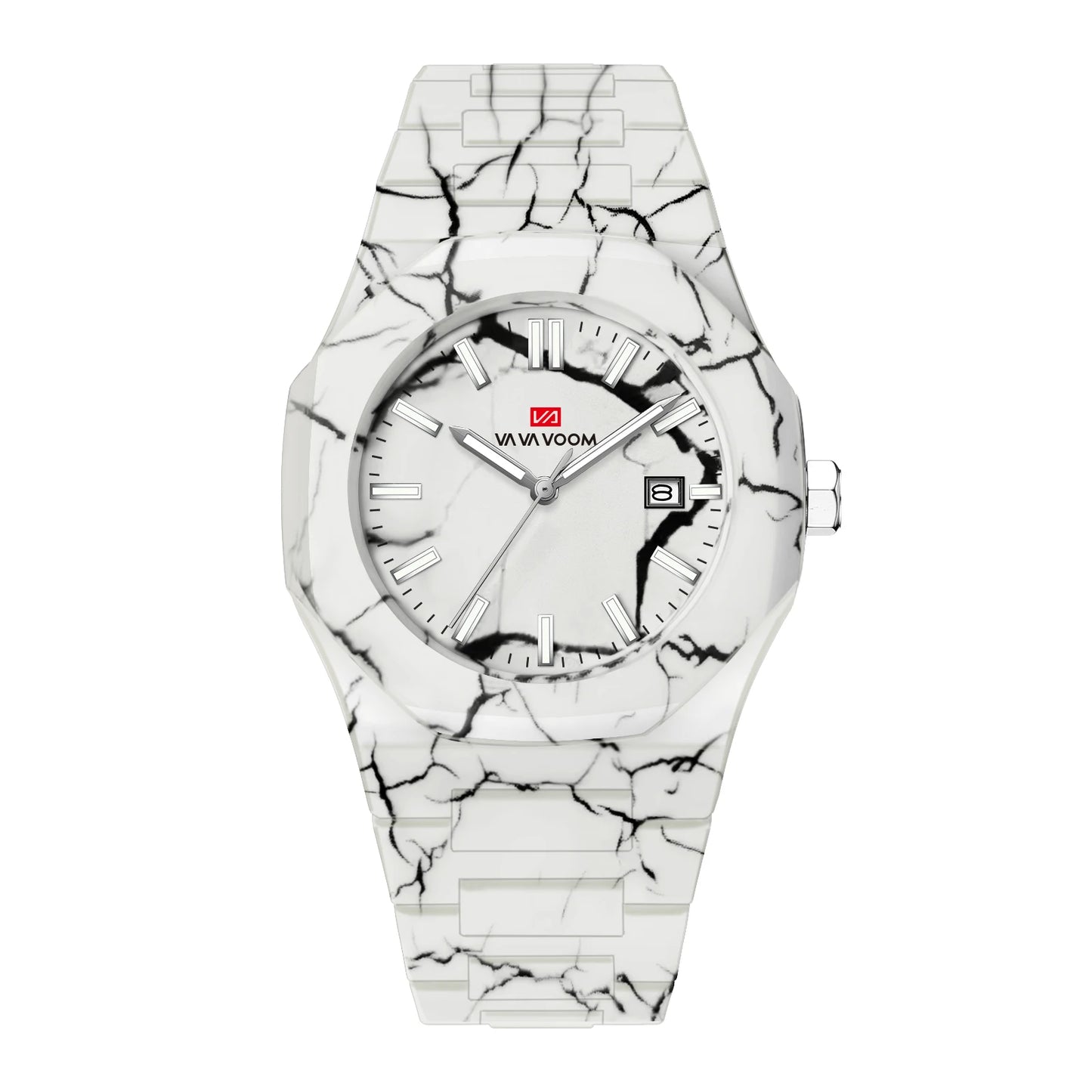 Business Mens Watch  Original Quartz Movement 40mm Marble Pattern Dial Luxury Night Light Sports Wrist Watch