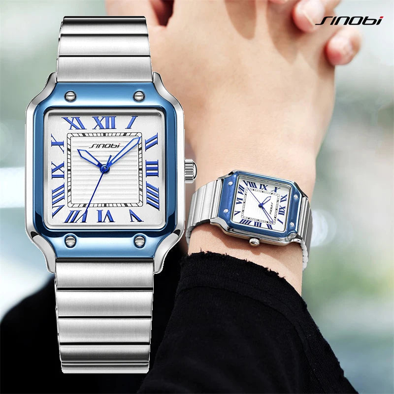 Casual Design Men's Quartz Watches Fashion Stainless Steel Man's Wristwatches Business Square Male Relogio Masculino