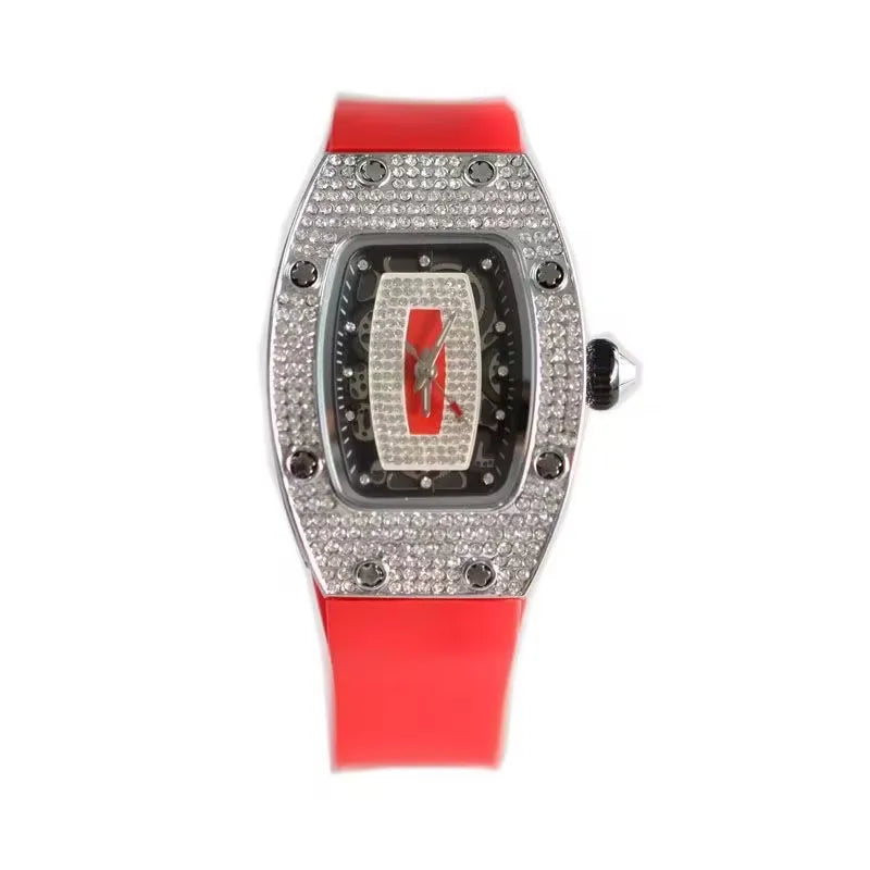 Top New Fashion Women Luxury Tonneau Watches Womens Crystal Silicone Jelly Quartz Watch Gift Relogio Feminino Ladies Wristwatch