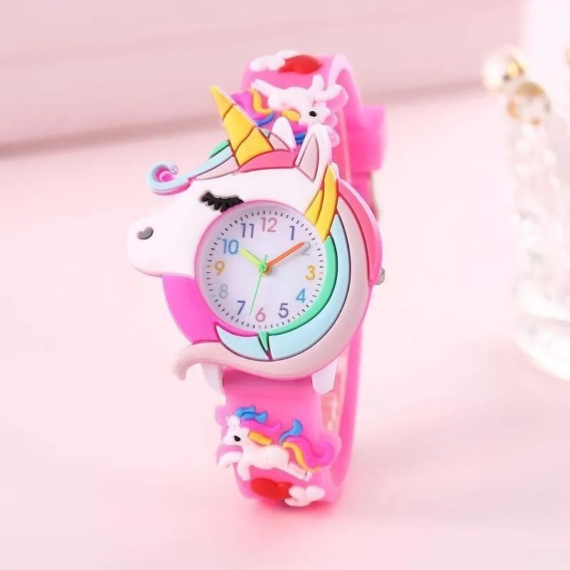 New Children's Cartoon Pattern  Unicorn Silicone   Bead Bracelet Set Student