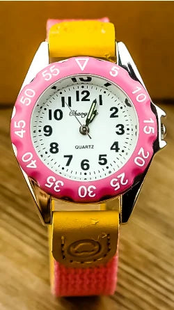 Cute Boys Girls Quartz Watch Kids Children's Fabric Strap Student Time Clock Wristwatch Colorful Number Dial birthday Gifts