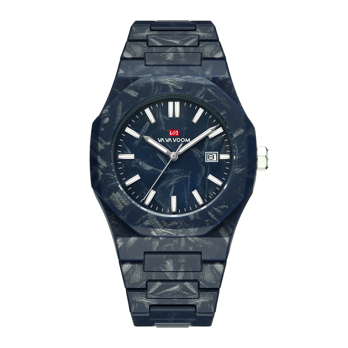 Business Mens Watch  Original Quartz Movement 40mm Marble Pattern Dial Luxury Night Light Sports Wrist Watch