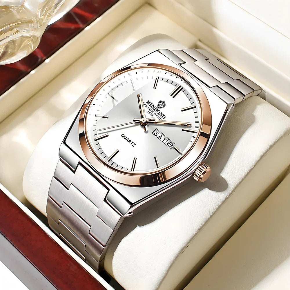 Casual Business Fashion Quartz Wristwatches Gold Movement Clock Men Luxury Watch Automatic Watches Mens Gifts
